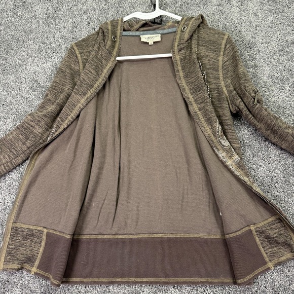 Miss Me Sweatshirt Womens Medium Brown MM Unplugged Rhinestone Wings Hooded - Picture 9 of 11